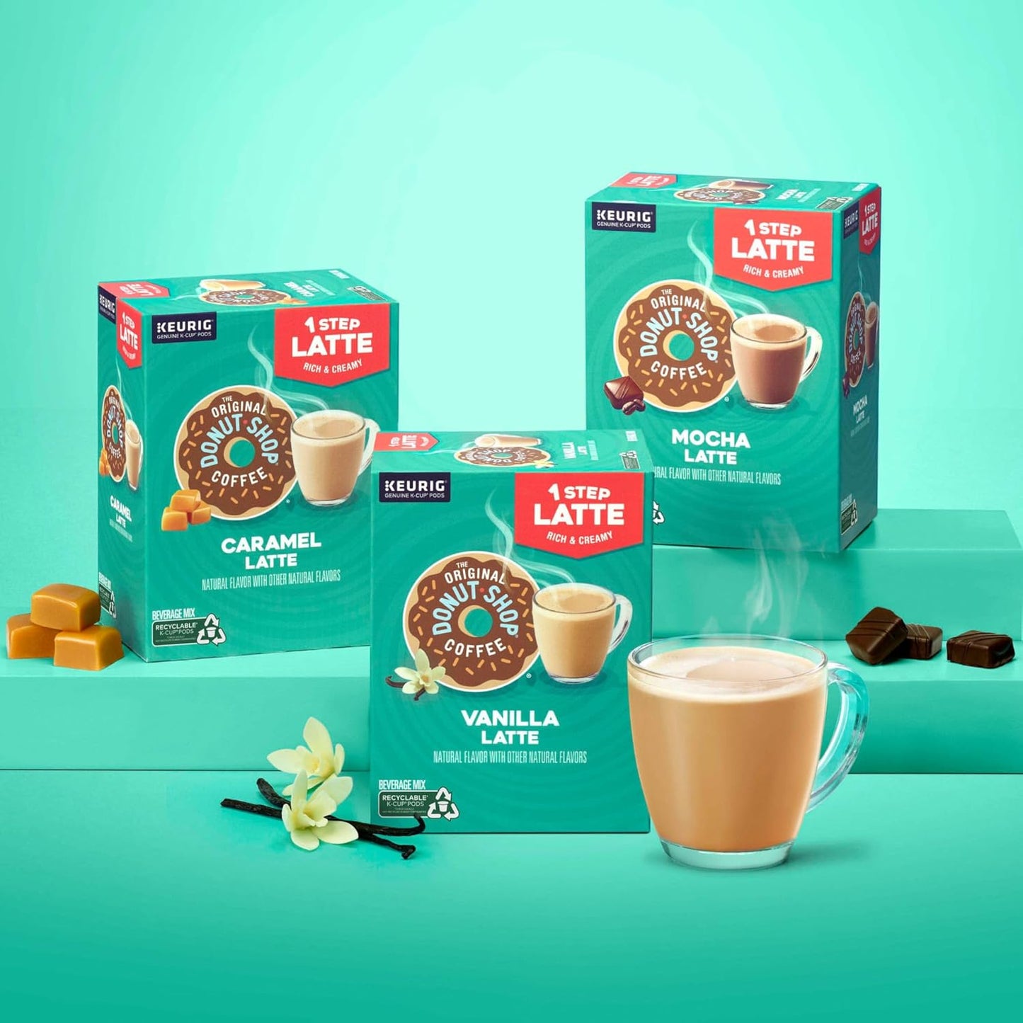 Original Donut Shop Caramel Latte K-Cup Pods - One-Step Brewing, 20 Count