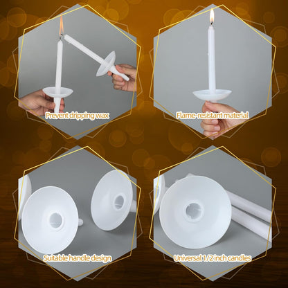 Skiennix Candle Holders - 100 Pcs Plastic Drip Protectors for Church, Vigil, and Weddings