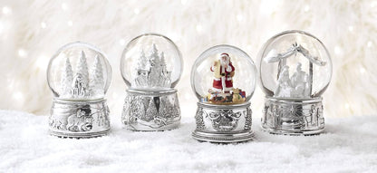 Reed And Barton Musical Snow Globe - North Pole Bound Polar Bears | Silver-Plated Winter Decor