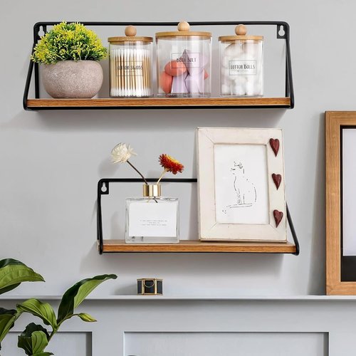 Apothecary Jar Qtip Holder Dispenser - 3 Pack Bamboo Lids Vanity Organizer for Bathroom Accessories