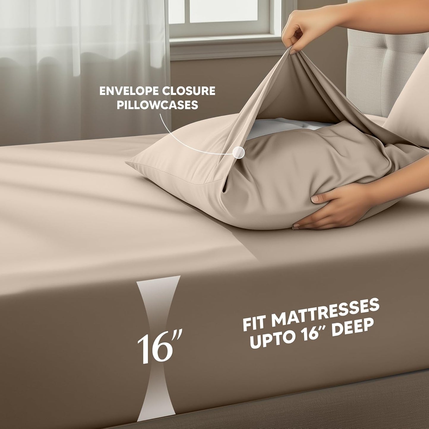 Utopia Bedding Full Sheet Set - Soft & Breathable 4-Piece Microfiber Bedding for Full Size Bed | Beige