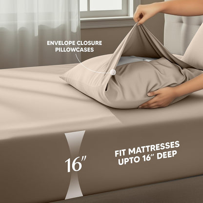 Utopia Bedding Full Sheet Set - Soft & Breathable 4-Piece Microfiber Bedding for Full Size Bed | Beige