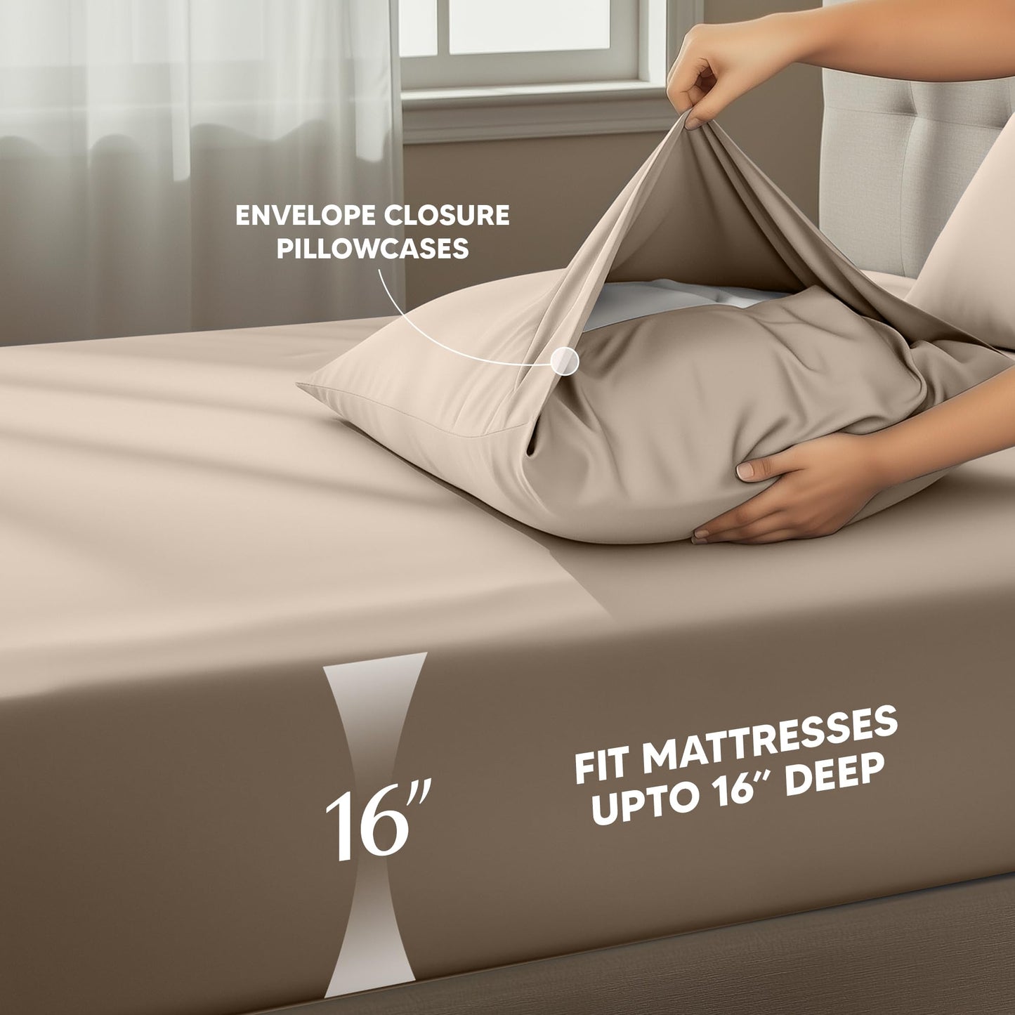 Utopia Bedding Twin XL Sheet Set – 3 Piece Bed Sheets for Twin XL Size Bed, Soft and Breathable Microfiber, Includes 1 Fitted Sheet, 1 Flat Sheet and 1 Pillowcase – Oeko Tex (Beige)