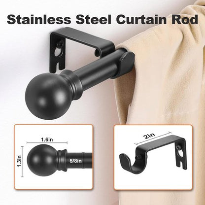 Black Curtain Rods by [Brand Name] - Adjustable 36"-48" Decorative Drapery Rod for Windows