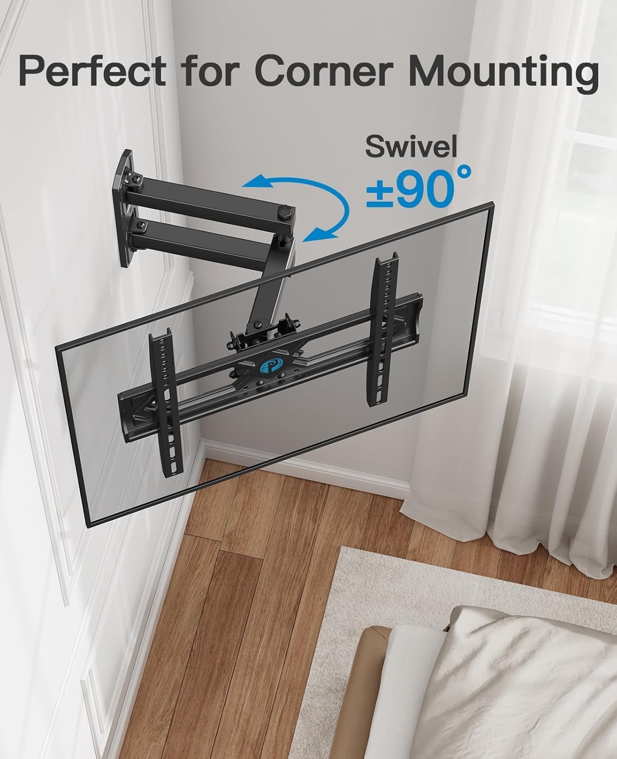 Pipishell Full Motion TV Wall Mount - Heavy Duty Articulating Arms for 26-65 Inch TVs | VESA 400x400mm, 77lbs Support