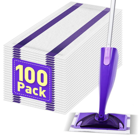 Mop Pads Refills Compatible with WetJet Mop, Disposable Mop Pads for Hardwood Floors, Tile, Laminate & Multi-Surface Cleaning, 100 Pack