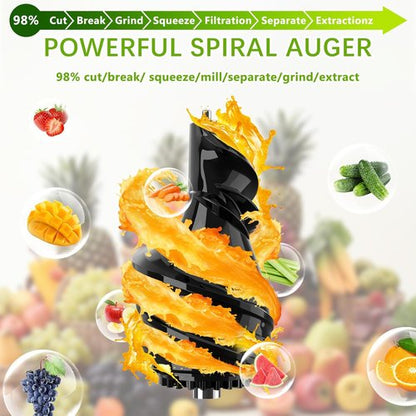 Cold Press Juicer Machines - 2-in-1 Masticating Juicer for Juice & Ice Cream | 200W Touchscreen, 3.2” Feed Chute