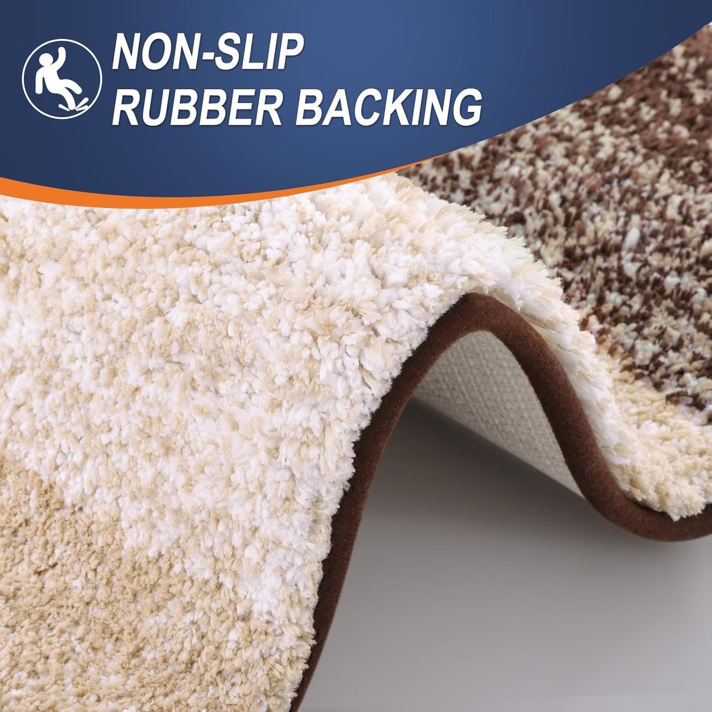 OLANLY Bathroom Runner Rug - Extra Soft Microfiber Mat, Quick Dry & Washable, 59x24 Inches, Brown