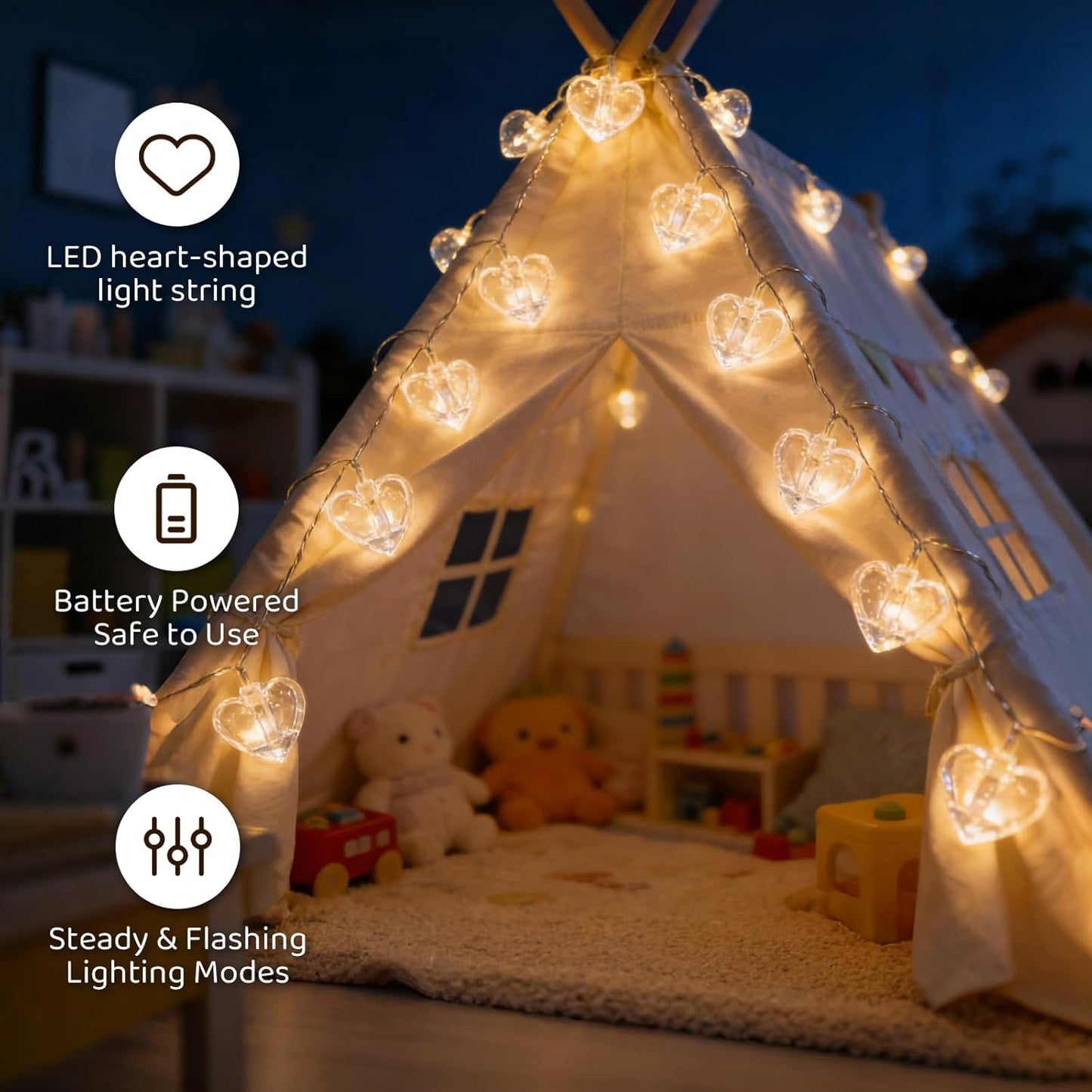 Skiennix 20 Photo String Lights - 9.85Ft Clear Clips for Indoor/Outdoor Decor | Perfect for Weddings & Parties