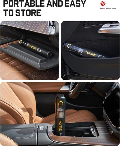Fanttik V8 Mate Cordless Car Vacuum - Powerful 13000pa Suction, Portable Handheld Design | Black