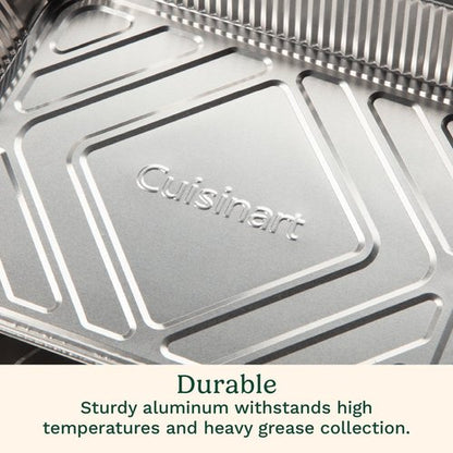 Cuisinart Heavy-Duty Aluminum Grease Tray Liners - 10-Pack Disposable Drip Trays for Griddles | Compatible with CGG-9020 & CGG-9748
