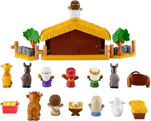 Fisher-Price Little People Nativity Set - Musical Toddler Toy with 18 Pieces for Christmas Play