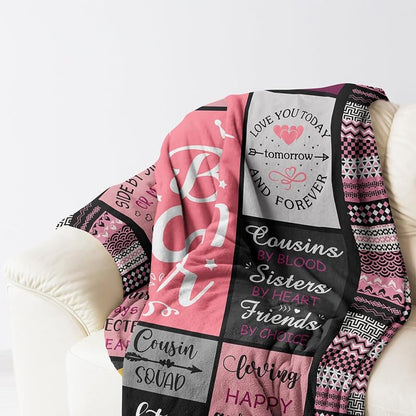 Cousin Gift Throw Blanket 60x50 in - Cozy 60in x 50in Christmas Birthday for Women, Mcurore Variation