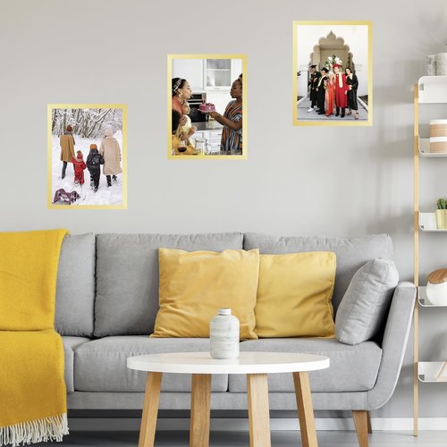 JCJMY 15x21.25 Puzzles Frame Gold, Wall Hanging 15 x 21.25 Picture Frame for 15 by 21.25 Poster Photo Canvas Picture Puzzles with Shatter Resistant Plexiglass, Gold
