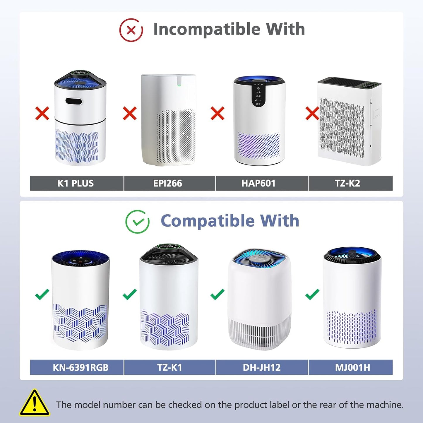 TZ-K1 Replacement Filter - 3-in-1 Smoke & Pollen Filtration - Compatible with FreAire, ToLife, VOOPNU | 2 Pack, White