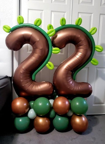 40 Inch Coffee Brown Number 4 Balloon - Perfect for Birthdays, Graduations & Weddings