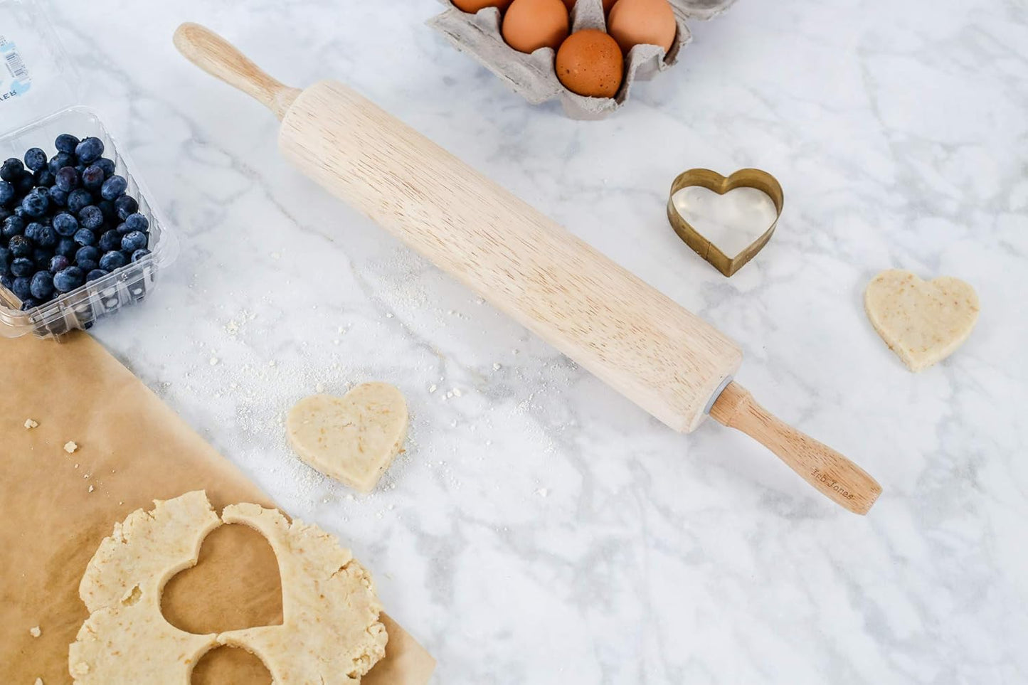 Classic Wood Rolling Pin - 20-Inch Baker's Essential for Pizza Dough, Cookies & Pastries