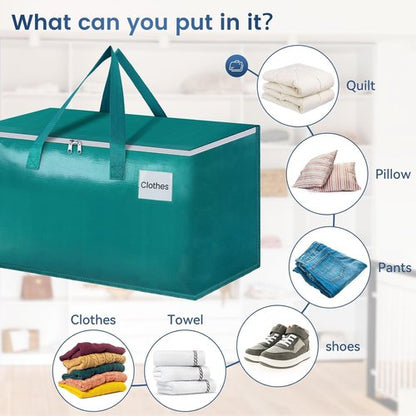 HomeHacks Heavy Duty Moving Boxes - Large Storage Bags with Sturdy Handles | 88L, 6-Pack, Green, Blue, Black