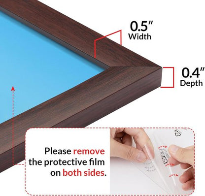 LaVie Home 9x12 Picture Frame - Classic Brown Wall Display Frame with HD Plexiglas | Vertical/Horizontal Use