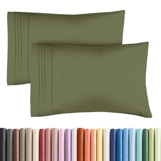 Standard Pillow Cases Set of 2 - Soft Hotel Quality Pillowcase Covers - Comfy & Wrinkle Free - Stain and Fade Resistant - Machine Washable Pillow Protectors - 2 Piece Set - Standard Size Sage Green