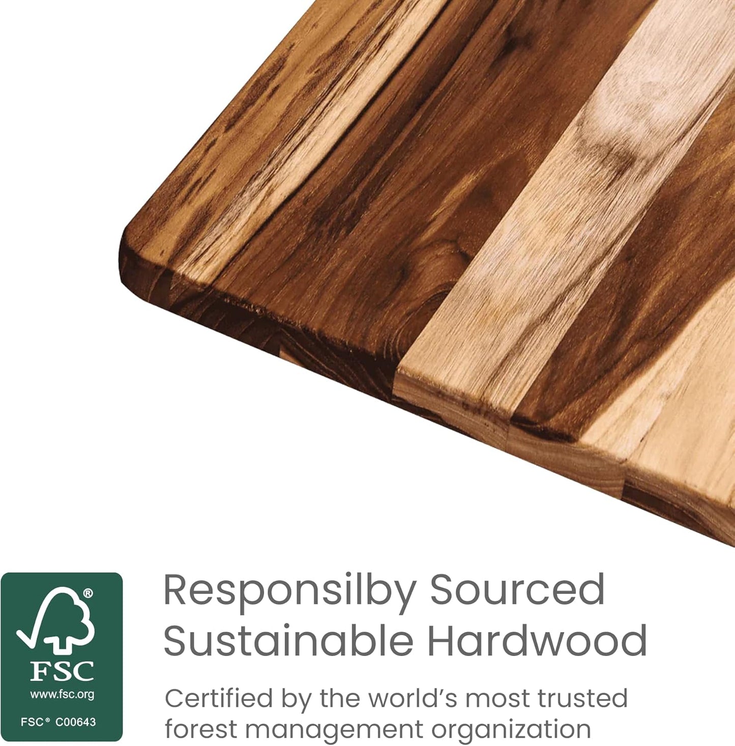 Teakhaus Teak Wood Cutting Board Set | 3 Sizes - Reversible, Knife-Friendly & FSC Certified - Perfect Holiday Gift