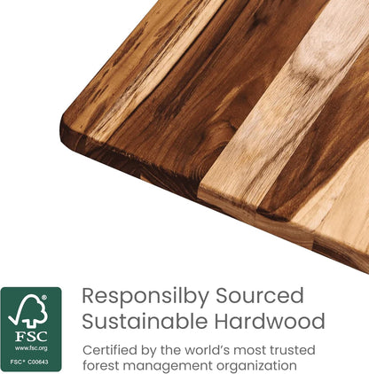 Teakhaus Teak Wood Cutting Board Set | 3 Sizes - Reversible, Knife-Friendly & FSC Certified - Perfect Holiday Gift