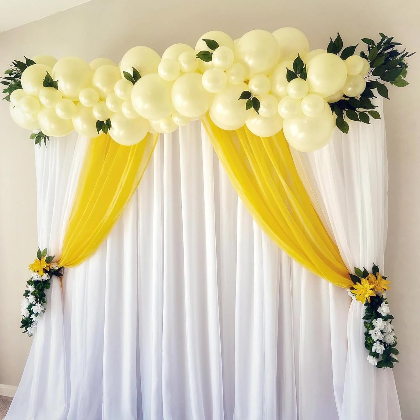 Skiennix Pastel Yellow Balloon Kit - 120pcs in Various Sizes for Gender Reveal & Baby Shower Decor