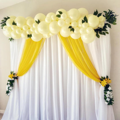 Skiennix Pastel Yellow Balloon Kit - 120pcs in Various Sizes for Gender Reveal & Baby Shower Decor