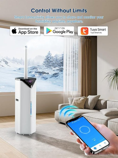19L/5Gal Humidifiers for Bedroom Large Room 2800 sq ft, Quiet Humidifiers for Large Room, Floor Humidifier with 3 Mist Mode & Auto 180°Mist Tube for Home Whole House School Office Commercial Plants