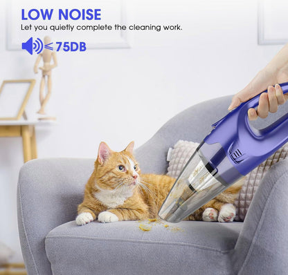 YOOHI Handheld Vacuum - Cordless Rechargeable Mini Vacuum with 6000Pa Suction | LED Light, 20-25 Min Runtime, 500ML Cup