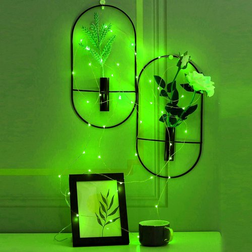 Ariceleo Mini Fairy Lights - Battery Operated Copper Wire String Lights | 16ft Green for St. Patrick's Day, Parties & Weddings