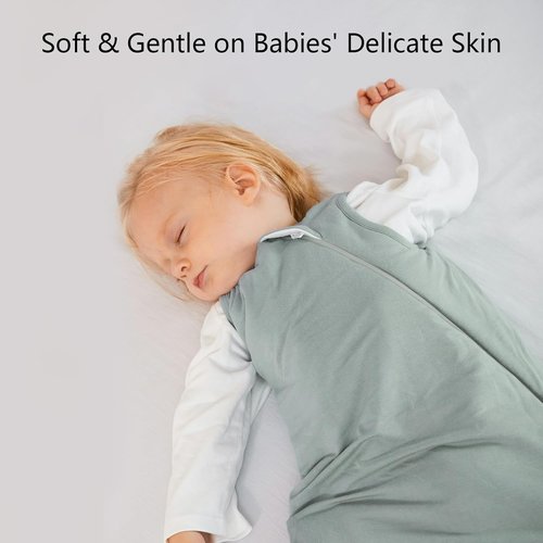 BubblePanda Bamboo Sleep Sack - Soft & Lightweight 0.5 Tog for Toddlers 12-18 Months | 2-Way Zipper Design