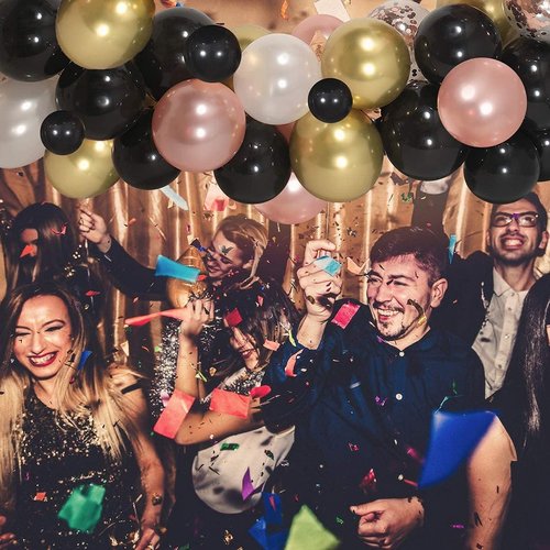 Black Balloons | 12-Inch Latex Balloons for Halloween & Birthday Party Decorations - 100 Pack
