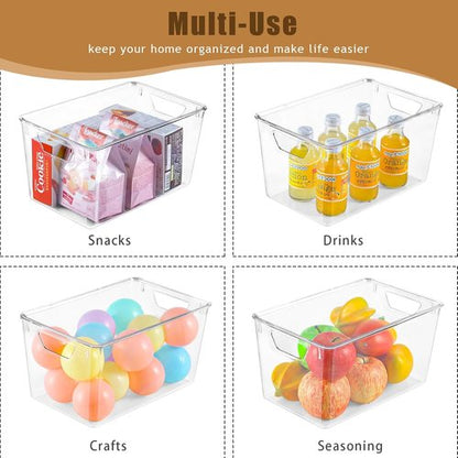 Clear Storage Bins by [Brand Name] - 6 Pack Stackable 7 Quart Containers with Lids for Home Organization