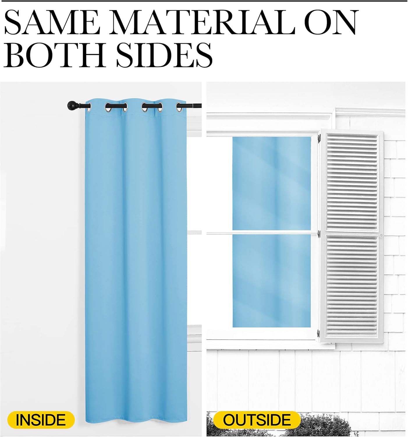 NICETOWN Blue Room Darkening Panels - Extra Long 95" Curtains for Nursery & Dining Room (2 Pieces, 42" Wide)