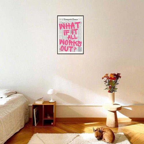 Drimiler Retro Newspaper Poster - Positive Affirming Quote Canvas Wall Art | 12x18in Framed Decor