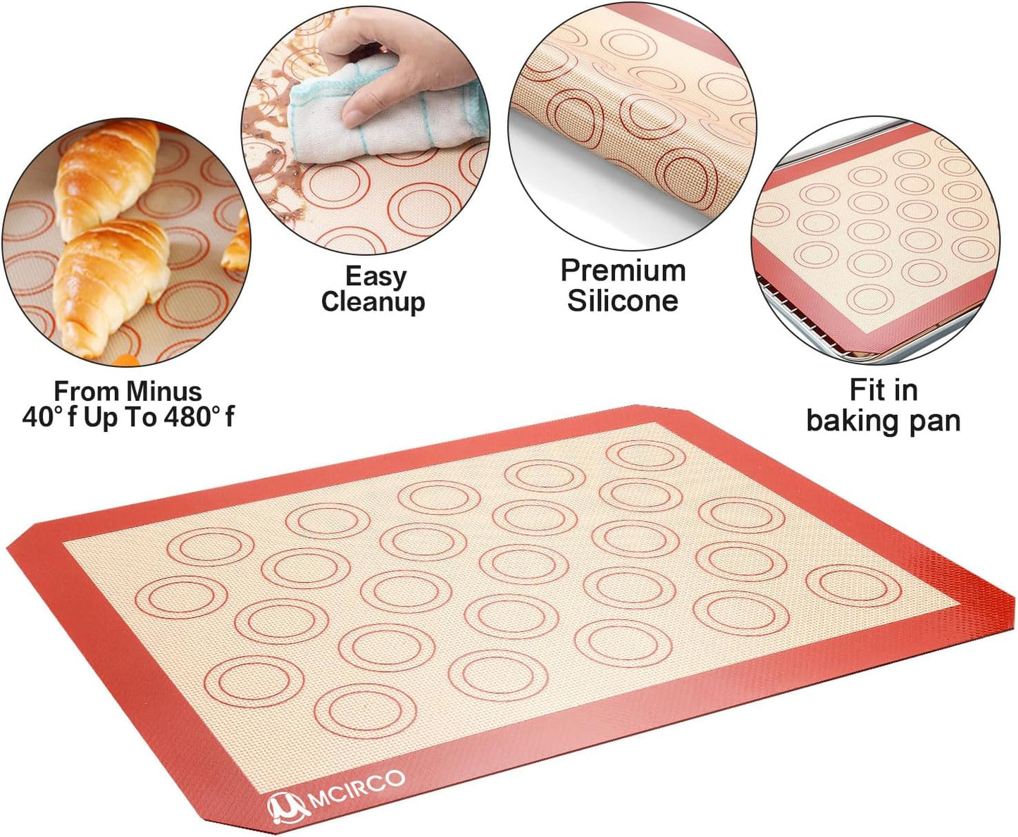 Skiennix Stainless Steel Baking Sheet Set - Cookie Pan with Cooling Rack & Silicone Mats | 10/12/16 Inch, Easy Clean