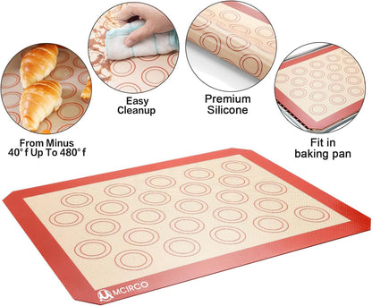 Skiennix Stainless Steel Baking Sheet Set - Cookie Pan with Cooling Rack & Silicone Mats | 10/12/16 Inch, Easy Clean