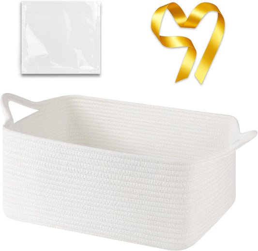 OIASKET Large Woven Gift Basket for Baby Showers - 16.5" L x 12.6" W x 7" H | Cute Storage with Handles