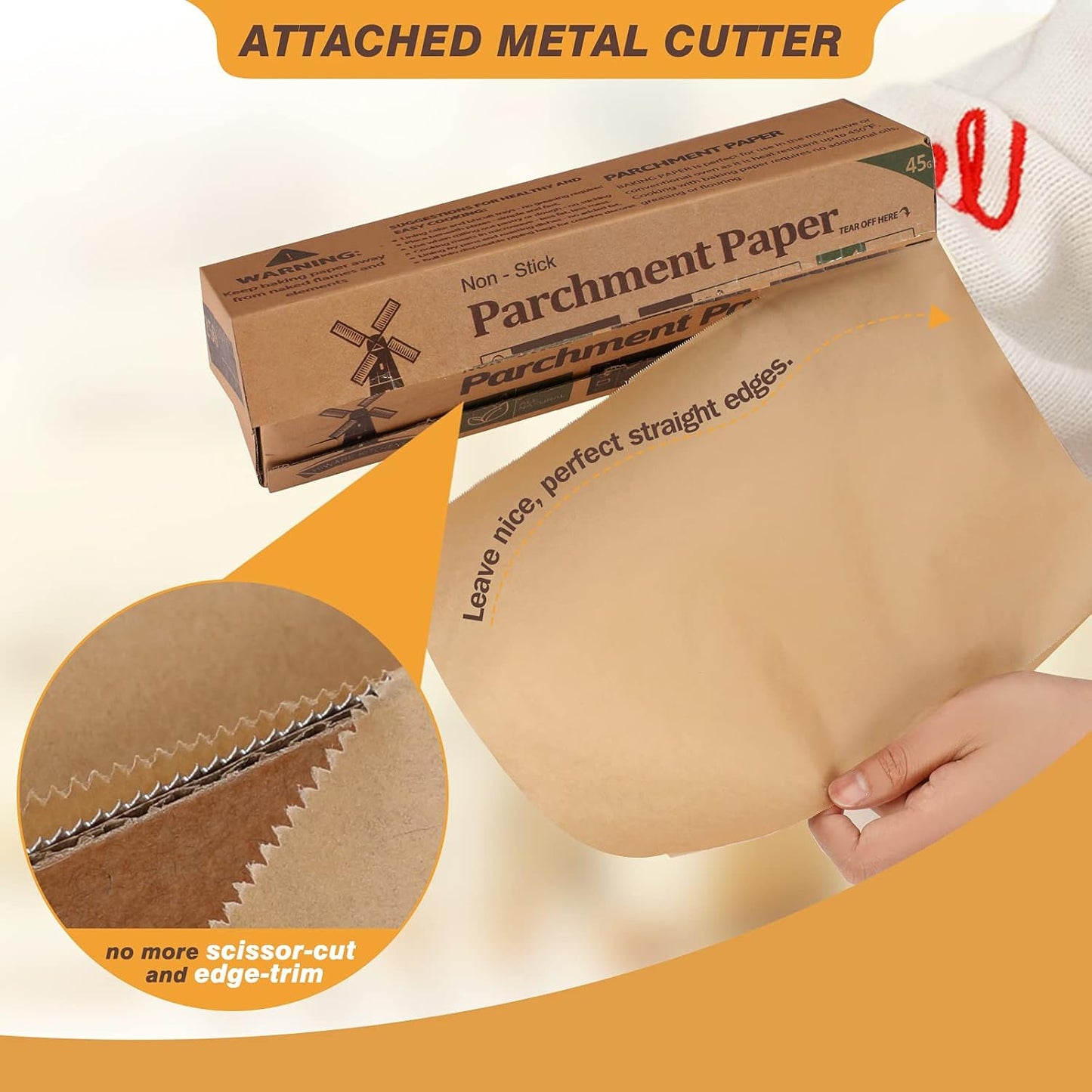 Unbleached Parchment Paper - Non-Stick Baking Roll, 12 In x 240 Ft for Cooking & Grilling