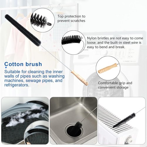 Dyson Dryer Vent Cleaner Kit - Lint Brush & Hard Bristle Crevice Tool for V15, V12, V11, V10, V8, V7