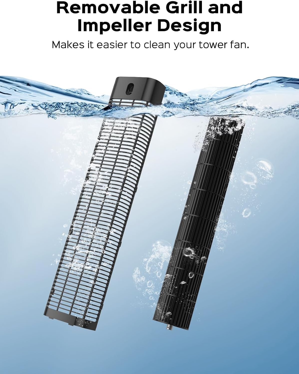 Tower 40-Inch Oscillating Fan - 25ft/s Velocity, 90° Rotation, Remote Control, 30dB Quiet, 6 Speeds & 12H Timer