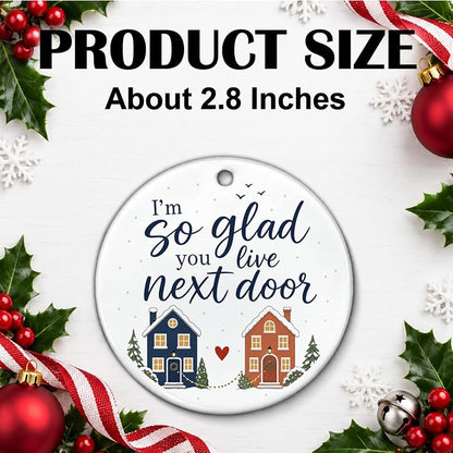 Ceramic Christmas Ornament – Neighbor Gift, 2.8 inch Holiday Decoration