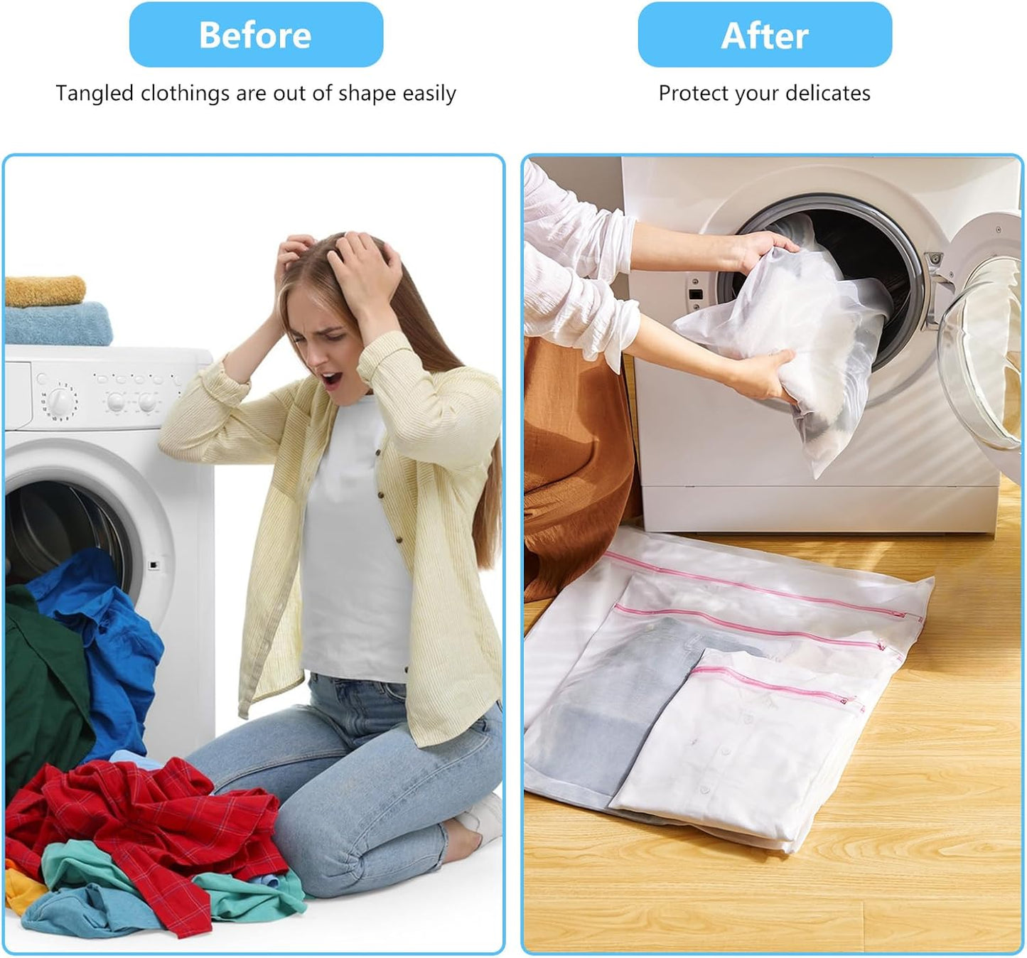 Mesh Laundry Bags by 4Pcs - Ideal for Washing Delicates & Toy Storage | Travel Organizer Set (1 Large, 1 Medium, 2 Small)