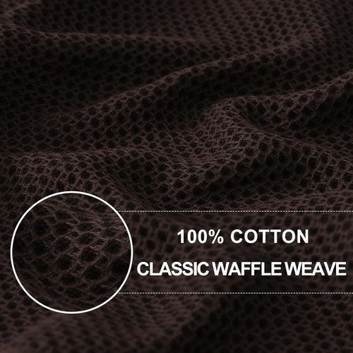 Homaxy 100% Cotton Waffle Weave Dish Towels - Ultra Soft & Absorbent, Quick Drying | 13 x 28 Inches, 12-Pack, Dark Brown