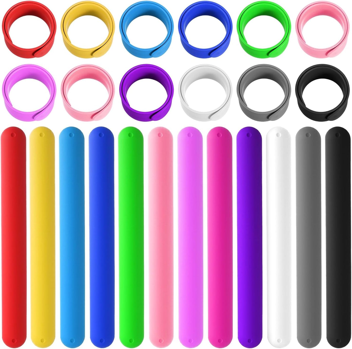 Skiennix Silicone Wrapping Paper Roll Holder Clips - 36 Pcs in 12 Vibrant Colors | Steel-Reinforced Snap Bands for Christmas & Crafts