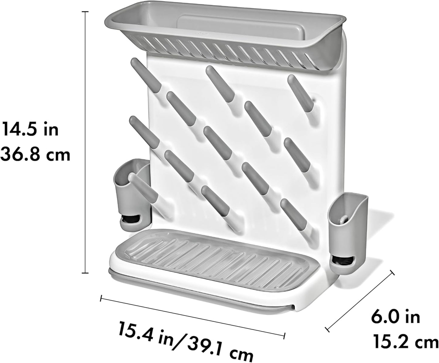 OXO Tot Expandable Drying Rack - Space-Saving Design for Newborn Baby Bottles & Essentials