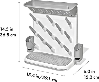 OXO Tot Expandable Drying Rack - Space-Saving Design for Newborn Baby Bottles & Essentials