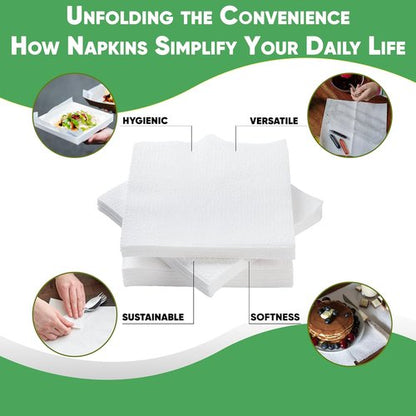 Elegant Lunch Napkin - 500 Count, 1 Ply White Napkins for Stylish Dining