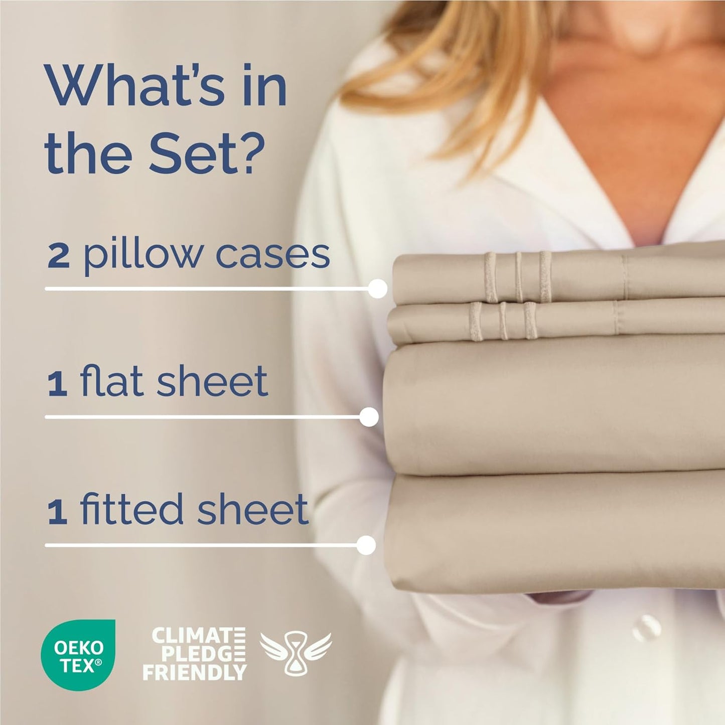 Skiennix Full Size 4-Piece Sheet Set - Comfy, Breathable & Cooling Bed Sheets - Ultra-Soft, Deep Pockets, Wrinkle-Free - Oeko-Tex Certified - Cream